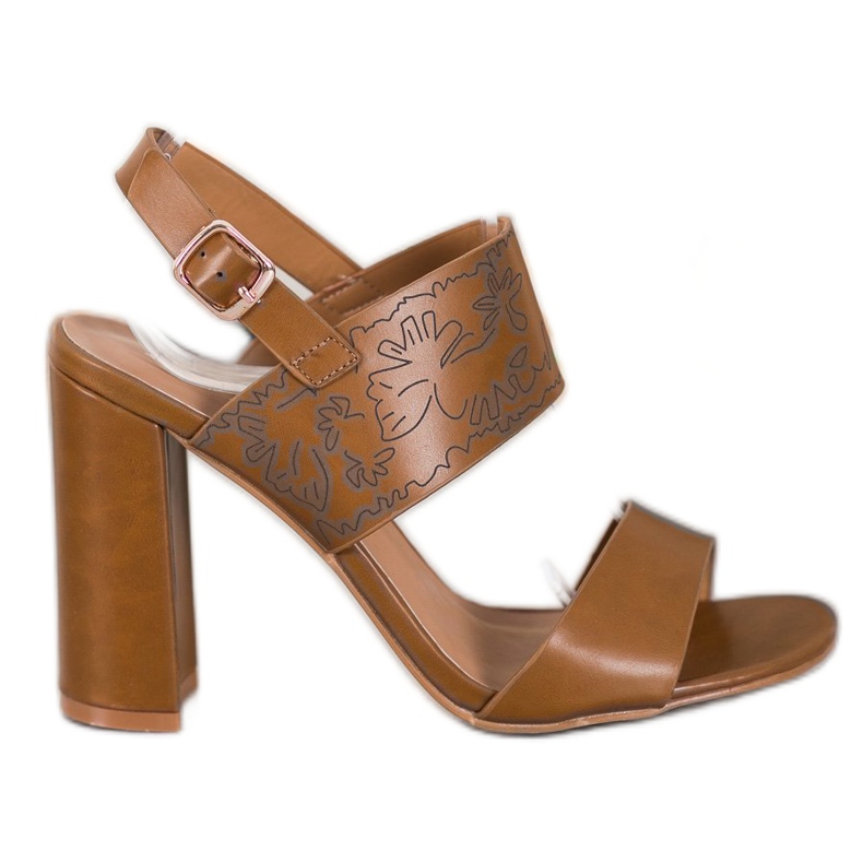 Small Swan Sandály se vzorem hnědý