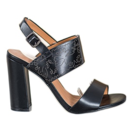 Small Swan Sandály se vzorem černý