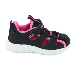 Sandály na suchý zip KangaRoos 02058 dk navy námořnická modř růžový