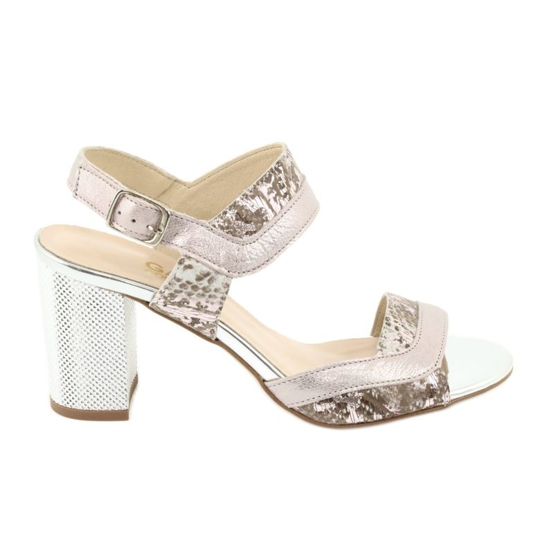 Sandály na postu Gamis 3942 béžový růžový stříbrný