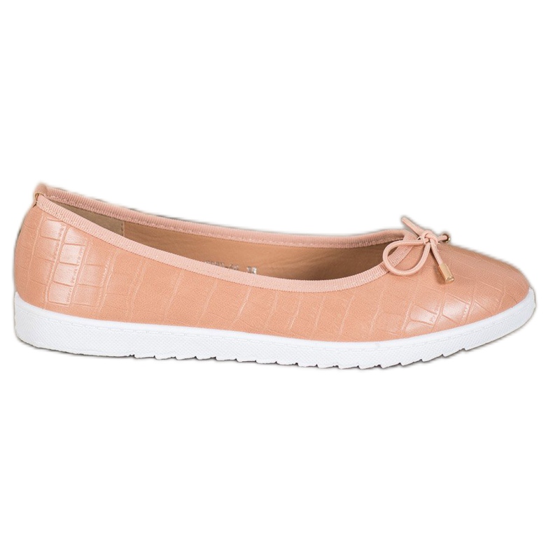 SHELOVET Balerínky z eko kůže hnědý