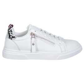 SHELOVET Sportovní obuv s ozdobným zipem bílý