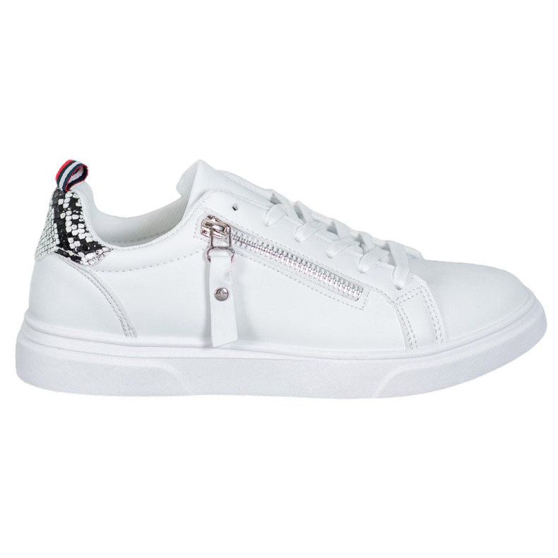 SHELOVET Sportovní obuv s ozdobným zipem bílý