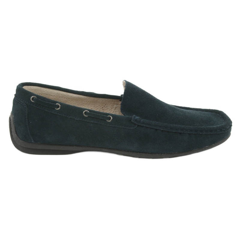 American Club Kožené mokasíny. Suedej Navy Blue American JK02 modrý