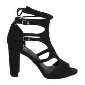 Černé sandály na vysokém podpatku NS111P Black černá