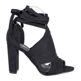 Seastar Svázané sandály na sloupku černý