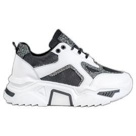 Seastar Módní tenisky s třpytkami bílý černý