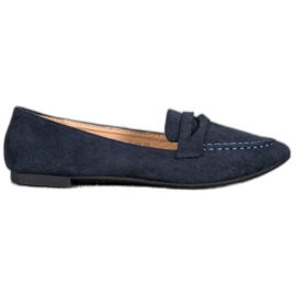 Best Shoes Semišové mokasíny ve špici námořnická modř modrý