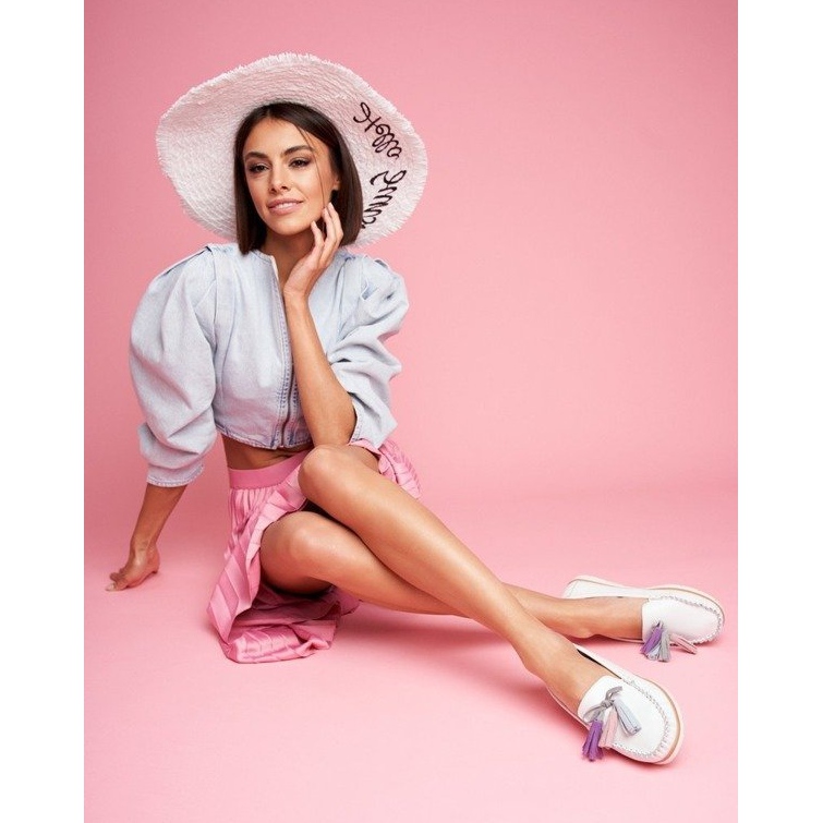 EVE Dámské bílé kožené mokasíny 20PB32-1833 bílý