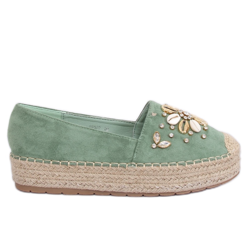 Zelené espadrilky JH96P zelené zelená