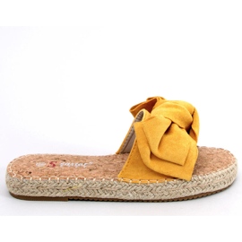JH115P Pantofle espadrilky ze žlutého medu žluť