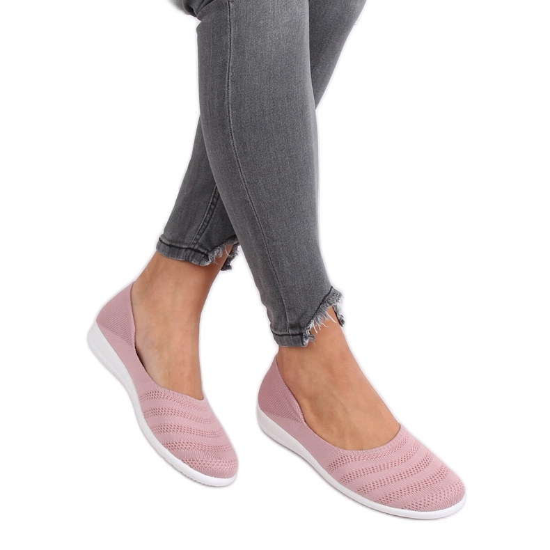 Růžové síťované balerínky IC03 Old Pink růžový Růžové síťované balerínky IC03 Old Pink růžový