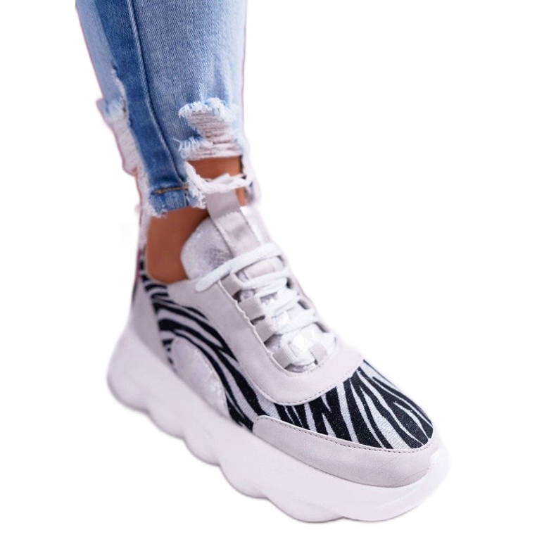 Dámské sportovní boty Lu Boo tlustá podrážka šedá Ochutnejte!