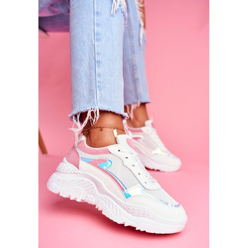 BUGO 878 růžové a bílé dámské sportovní obuvi bílý růžový vícebarevný BUGO 878 růžové a bílé dámské sportovní obuvi bílý růžový vícebarevný