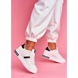 SEA Bílá třpytivá dámská sportovní obuv BL202 bílý černá