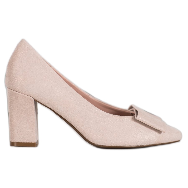 W. Potocki Glitterová čerpadla s mašlí béžový