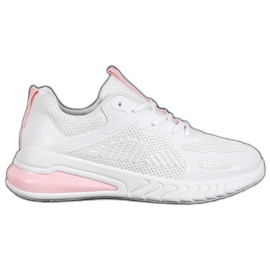 Ideal Shoes Svázané boty se síťovinou bílý