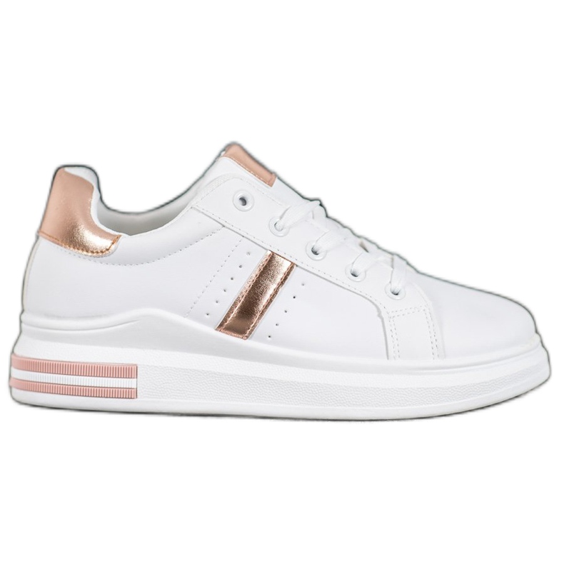 SHELOVET Sportovní obuv se zlatými vložkami bílý