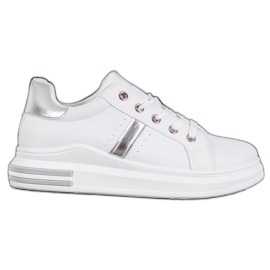 SHELOVET Sportovní obuv se stříbrnými vložkami bílý