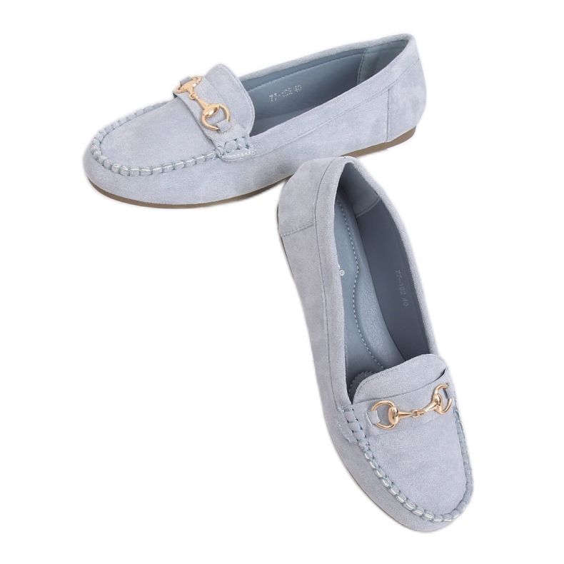 Modré semišové mokasíny 77-192 modré modrý