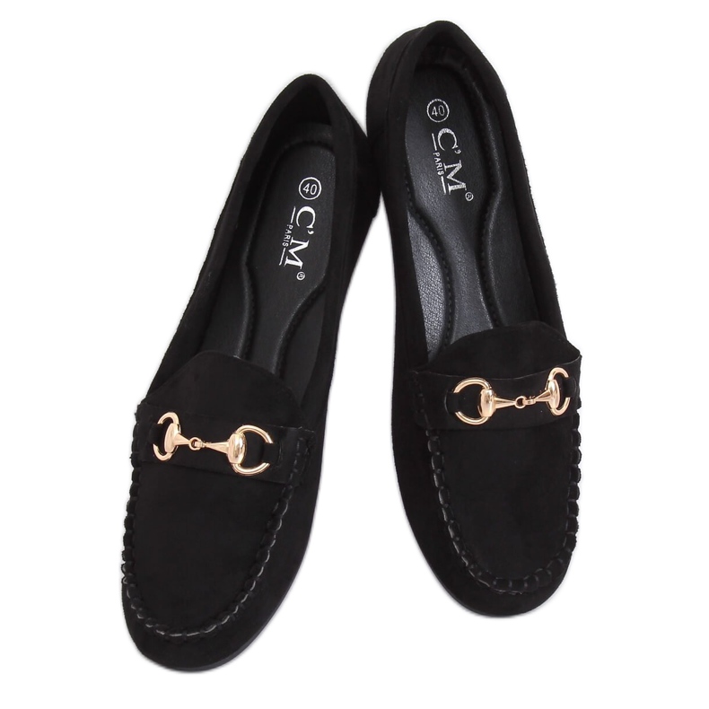 Mokasíny černé semišové 77-192 černé černá