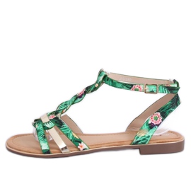 Zelené dámské sandály JH128P Flower Green zelená Zelené dámské sandály JH128P Flower Green zelená