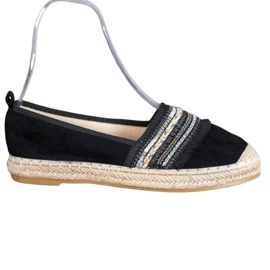 RTX WALK Pohodlné espadrilky s ozdobami černý