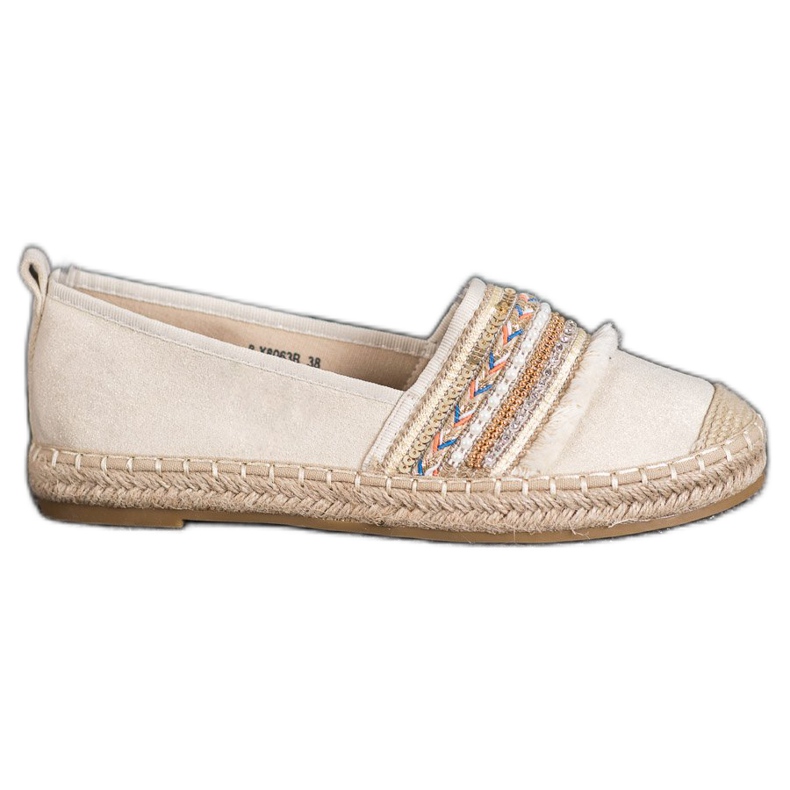 RTX WALK Pohodlné espadrilky s ozdobami béžový