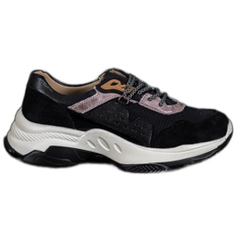 Goodin Pohodlné kožené tenisky černý