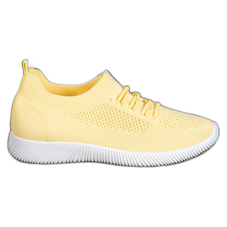 SHELOVET Žluté prolamované boty žlutá