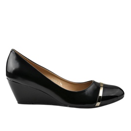 Černé lodičky na klínku X668-1 černá Černé lodičky na klínku X668-1 černá