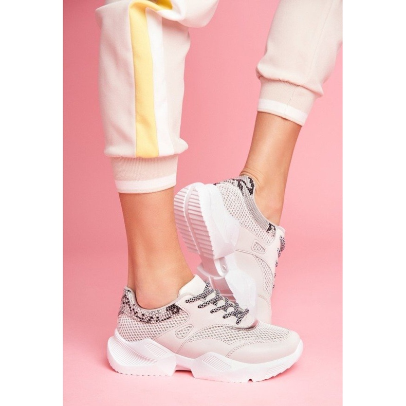 SEA Šedá dámská sportovní obuv z hadí kůže BL192