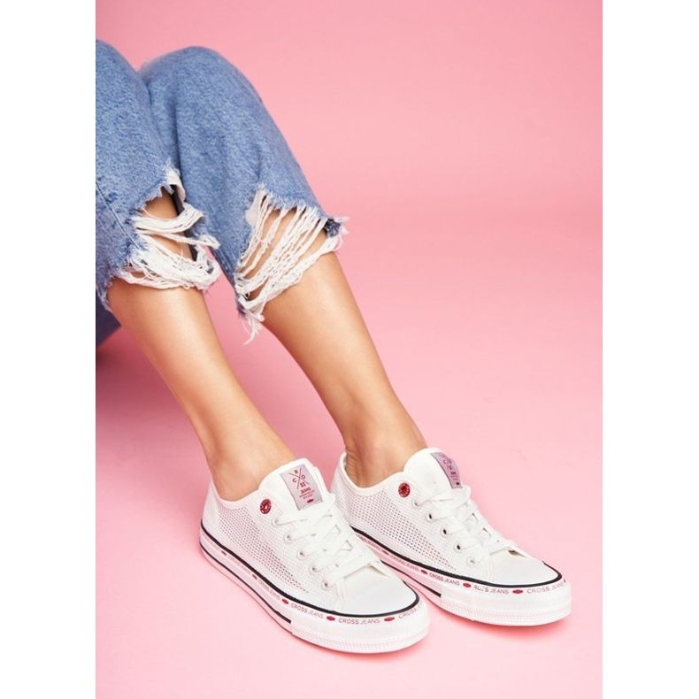 Dámské tenisky Cross Jeans White Mesh FF2R4016C bílý Dámské tenisky Cross Jeans White Mesh FF2R4016C bílý