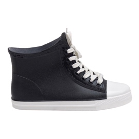 Šněrovací tenisky černé galoše SD527-1 černý