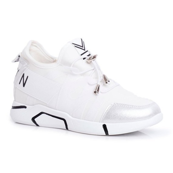 SEA Dámská bílá sportovní obuv se zipem a stahovací šňůrkou NB358 bílý