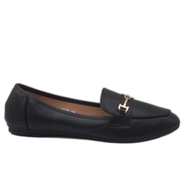 Černé balerínové mokasíny z ekokůže 9F176 černá