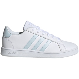 Boty adidas Grand Court K Jr EG1994 bílý modrý Boty adidas Grand Court K Jr EG1994 bílý modrý