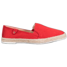SHELOVET Klasické červené espadrilky červený