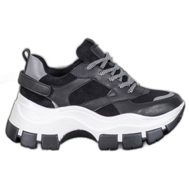 Weide Černé tenisky na platformě černá Weide Černé tenisky na platformě černá