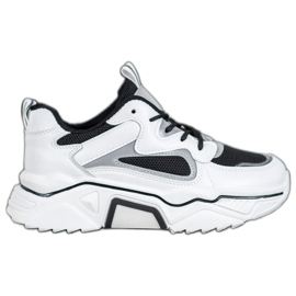 Weide Módní tenisky se síťovinou bílý černý