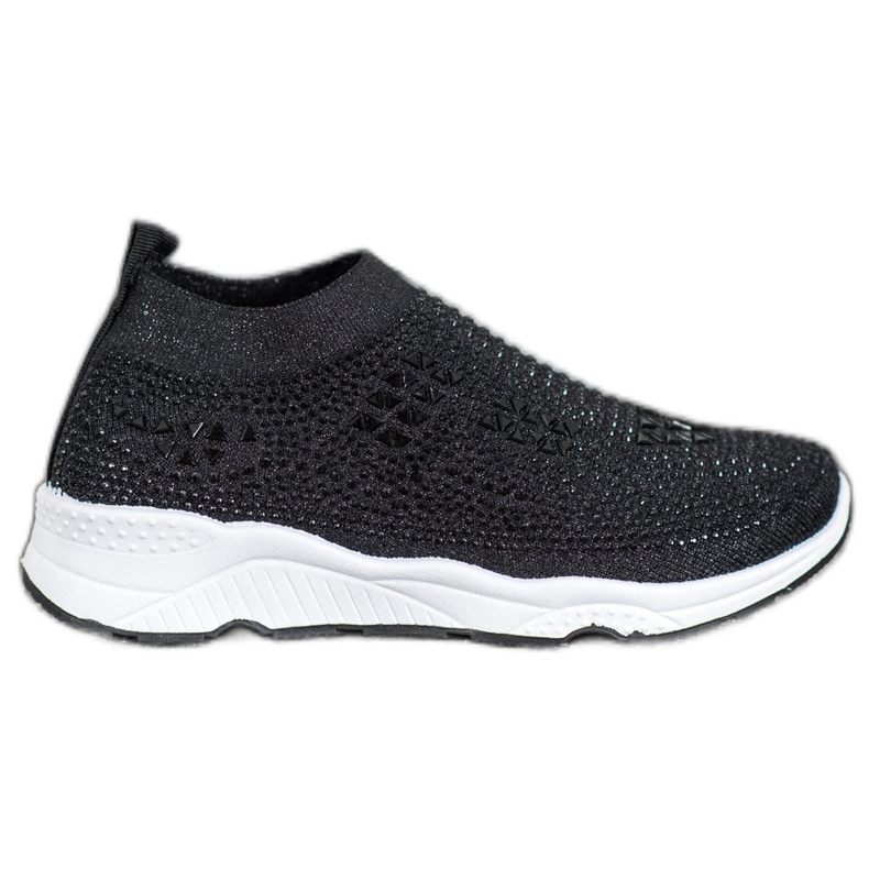 SUPER COOL Černé boty s krystaly černá