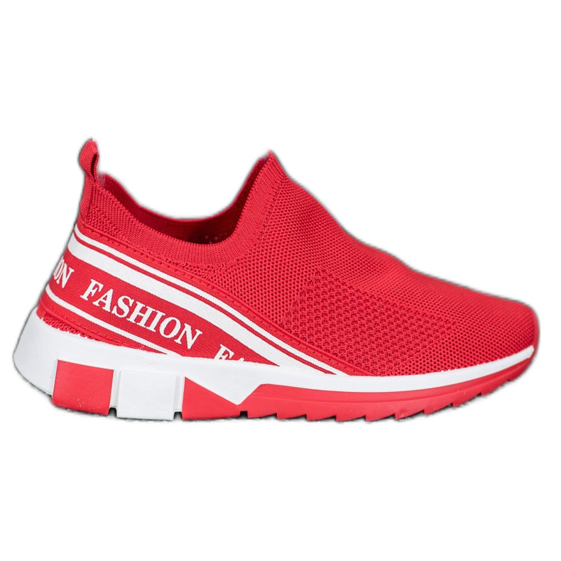 SHELOVET Prolamovaná móda Slipony bílý červené