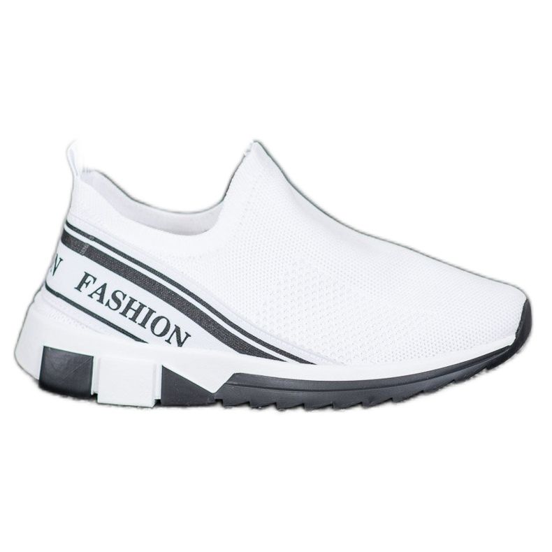 SHELOVET Prolamovaná móda Slipony bílý