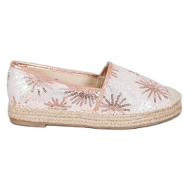 Best Shoes Flitrové espadrilky růžový