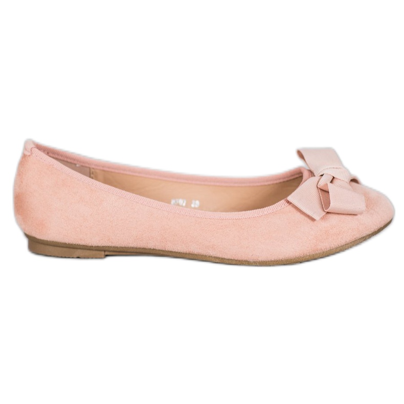 Clowse Stylové balerínky s mašlí růžový
