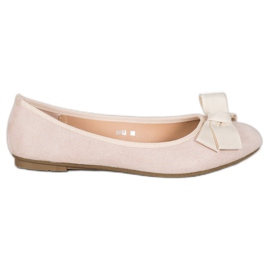 Clowse Stylové balerínky s mašlí hnědý