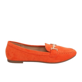 Oranžové dámské mokasíny 99-13A Orange pomerančový