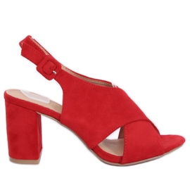 Červené sandály na vysokém podpatku F1827 Red Červené sandály na vysokém podpatku F1827 Red