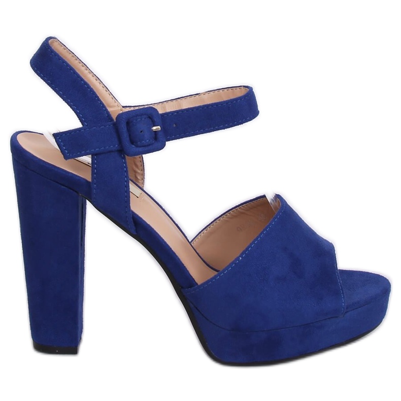 Sandály na vysokém podpatku 9R16 Blue námořnická modrá vícebarevný
