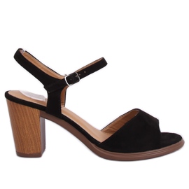 Černé sandály na vysokém podpatku 660-6 Black černý